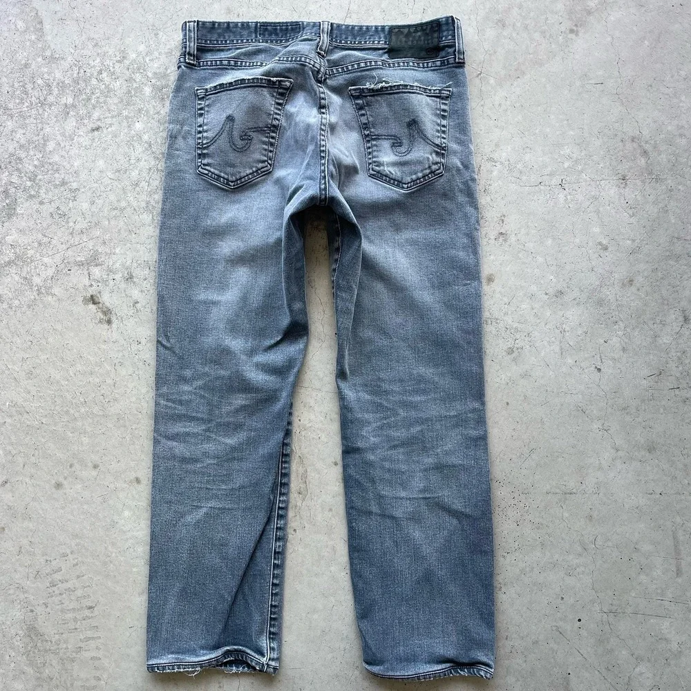 AG Adriano Goldschmied Jeans The Graduate Tailored Leg Mens 32x28 Gray Ripped